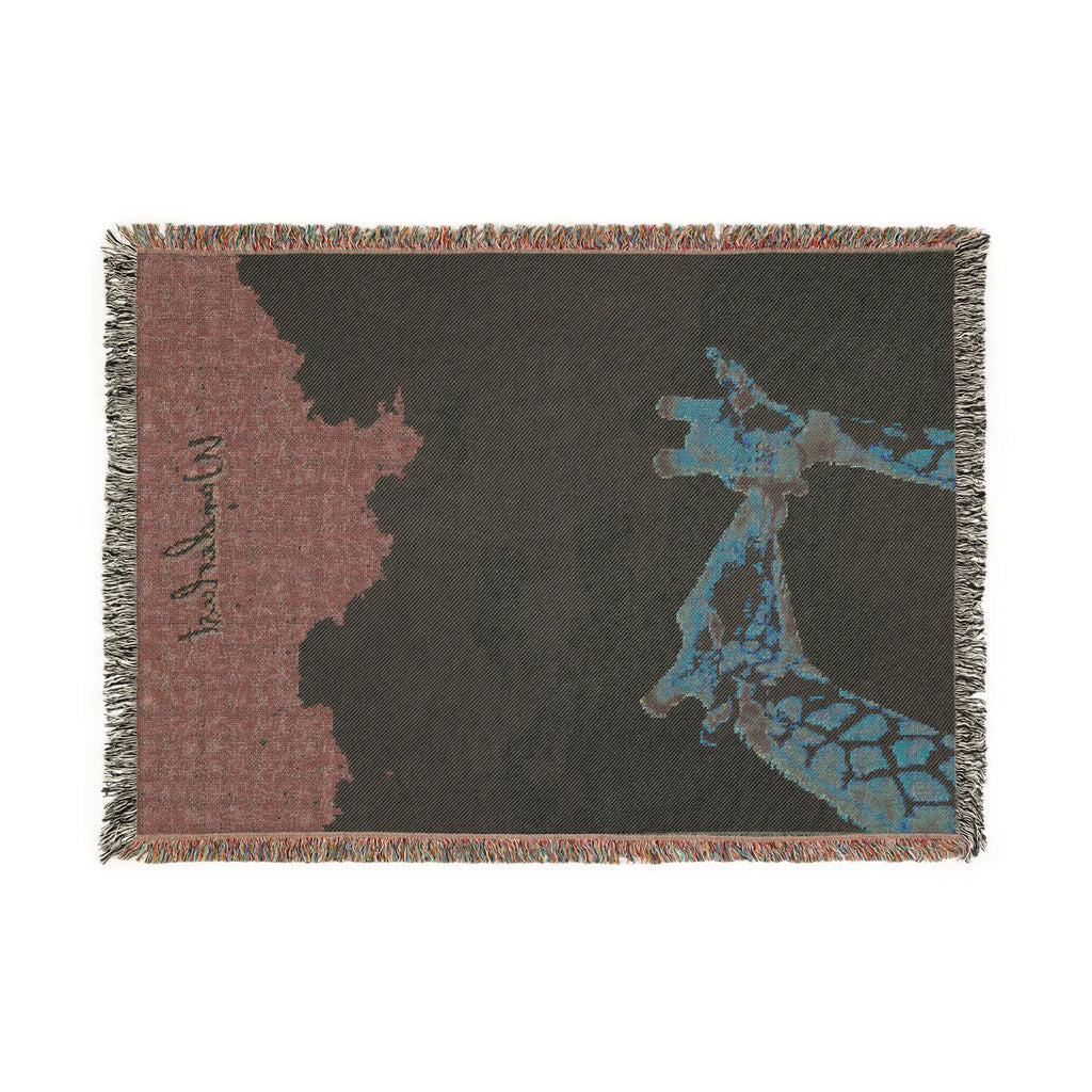 Wanderlust Giraffe Woven Blanket — Cozy Animal Throw for Nursery, Kids, Home