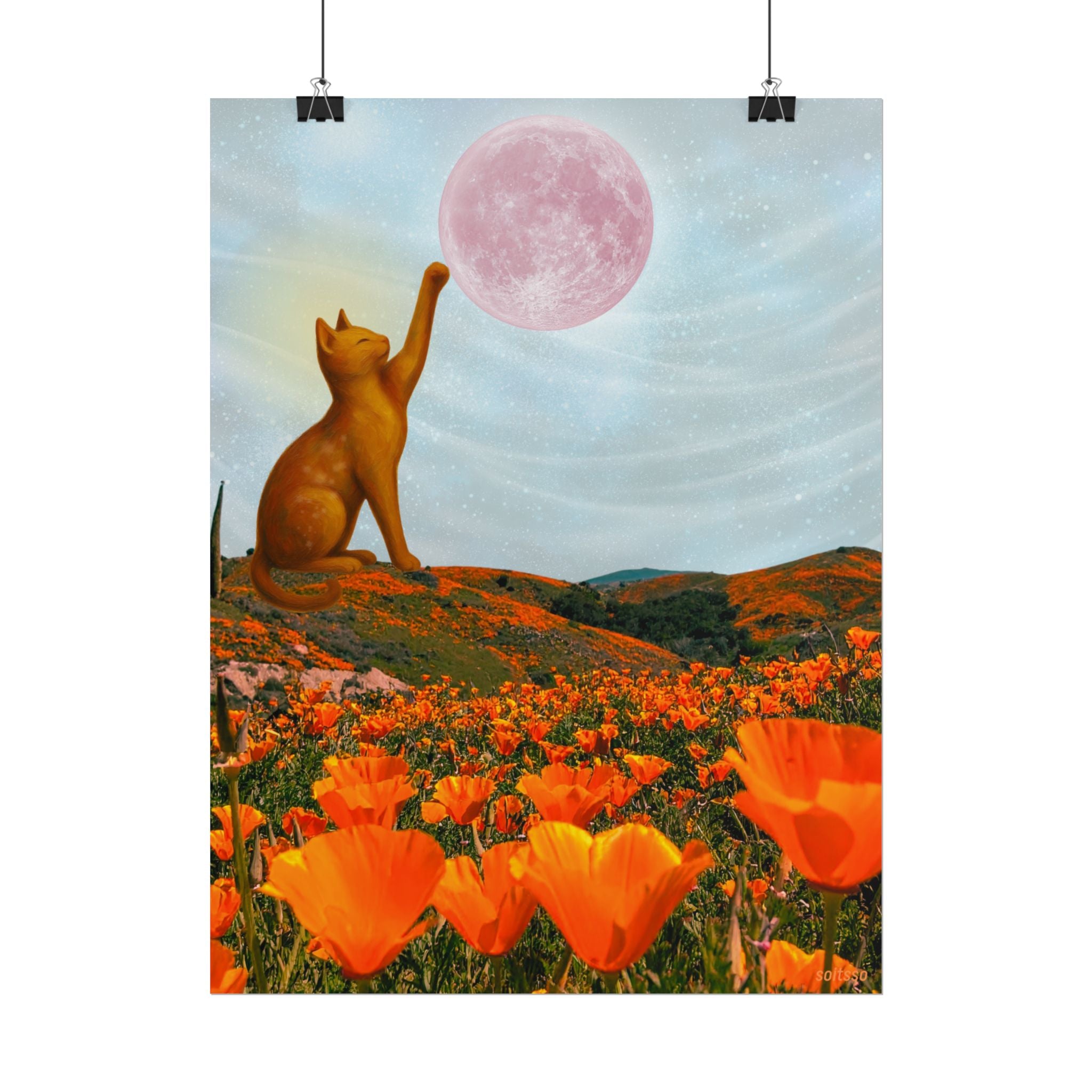 Dreamy Poppy Field Rolled Art Print