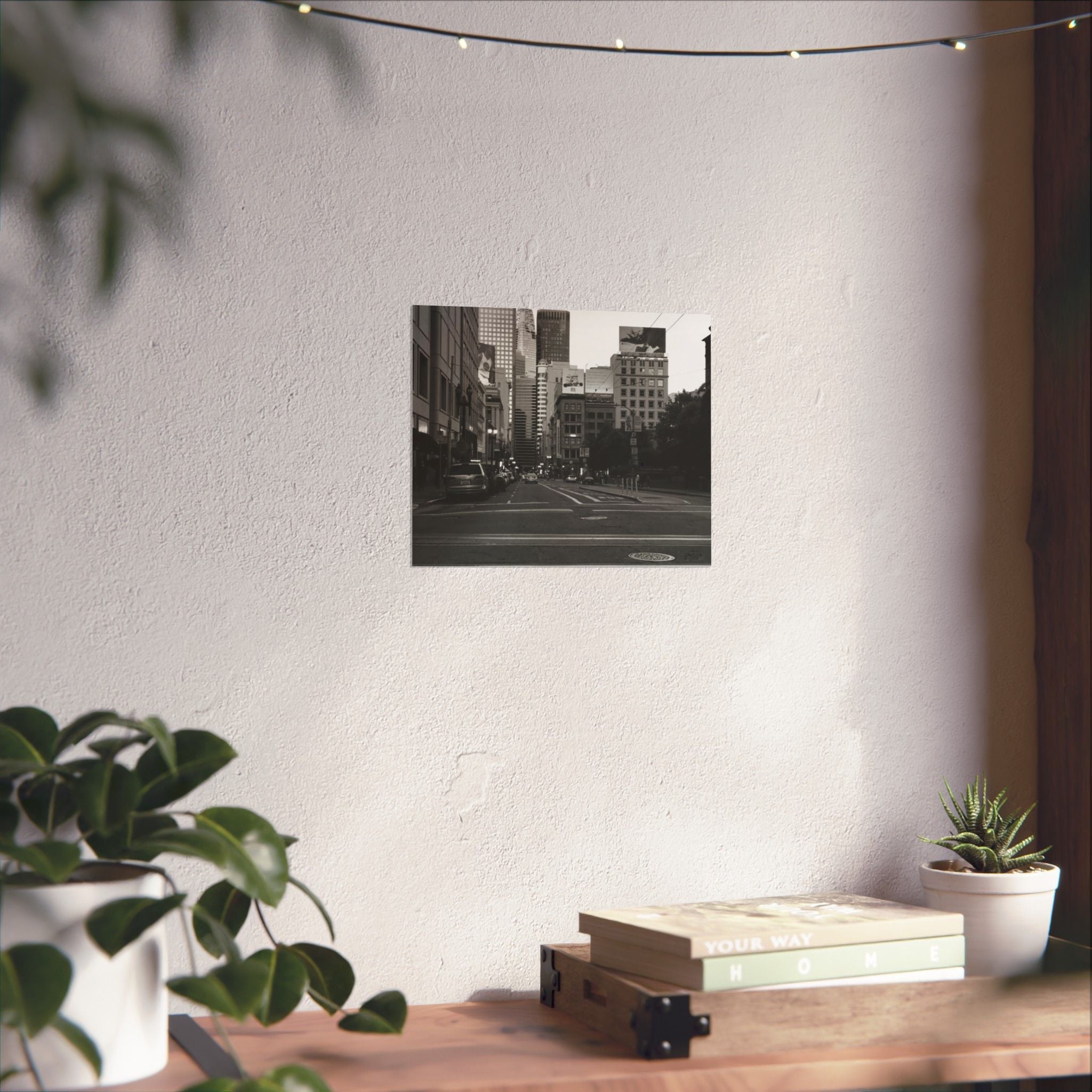 Matte Horizontal Poster — Black & White Urban Street Cityscape