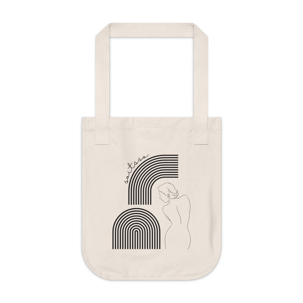 Abstract Line Art Tote Bag — Minimal Figure & Arches Canvas Tote