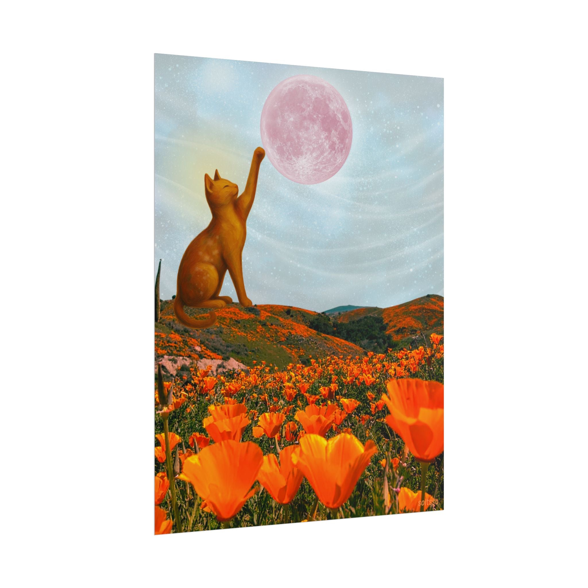 Dreamy Poppy Field Rolled Art Print