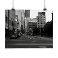 Matte Horizontal Poster — Black & White Urban Street Cityscape
