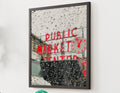 Framed Matte Canvas Print — 'Seattle Public Market' Rain-Drop Photography Wall Art