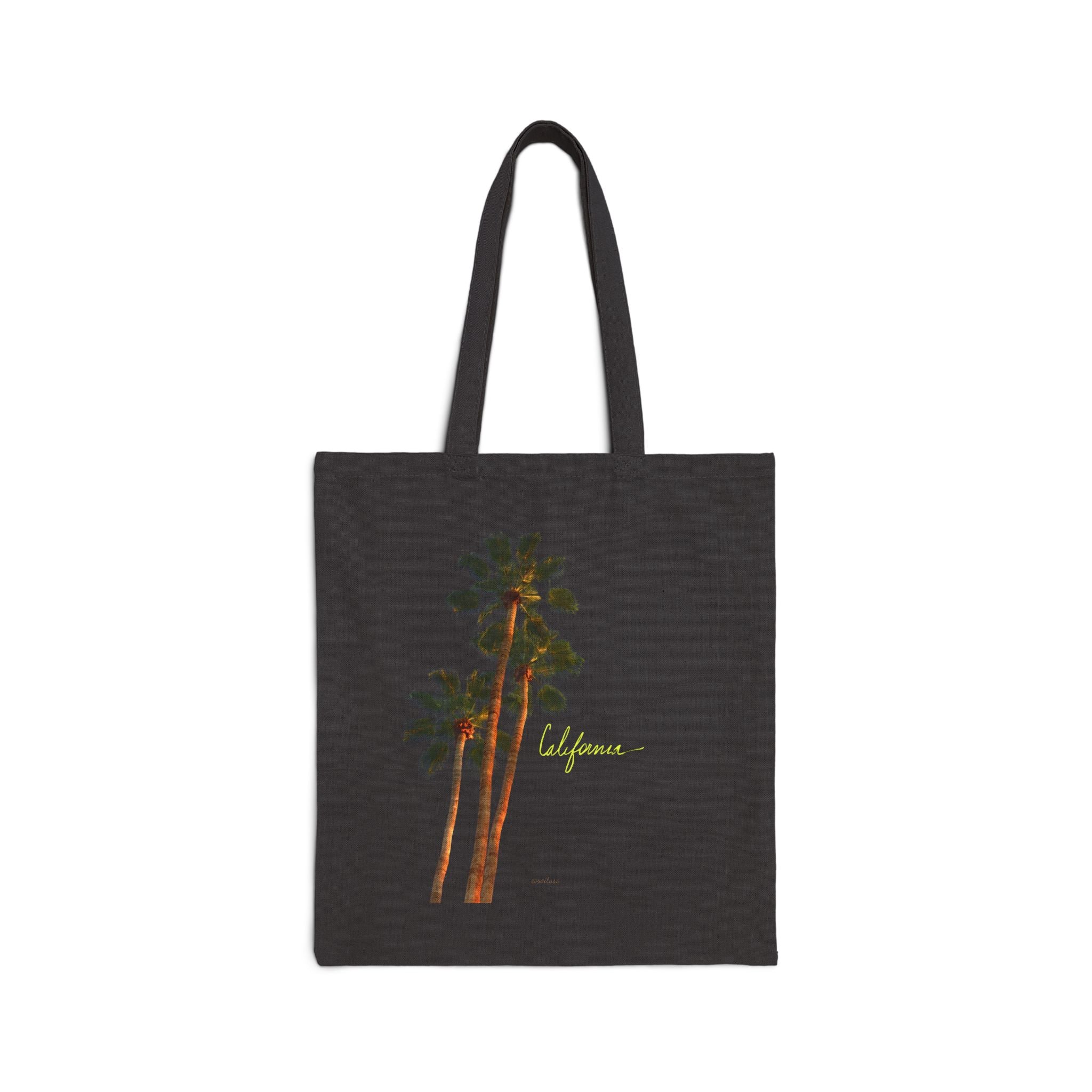 Canvas Tote Bag Vintage Palm Tree Print