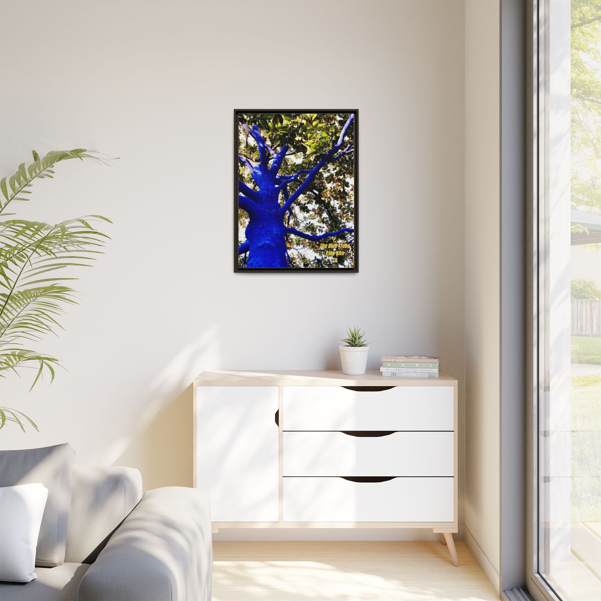 Canvas Print — Matte Framed Wall Art ("The Blue Trees, Palo Alto, CA")