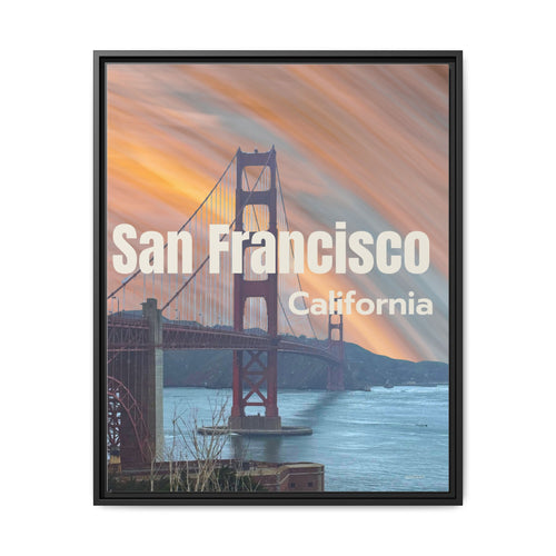 San Francisco Golden Gate Matte Framed Canvas — California Travel Wall Art
