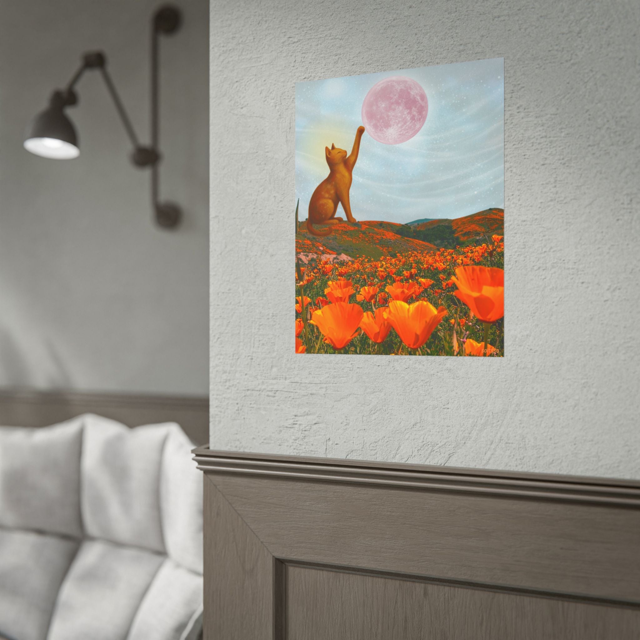Dreamy Poppy Field Rolled Art Print