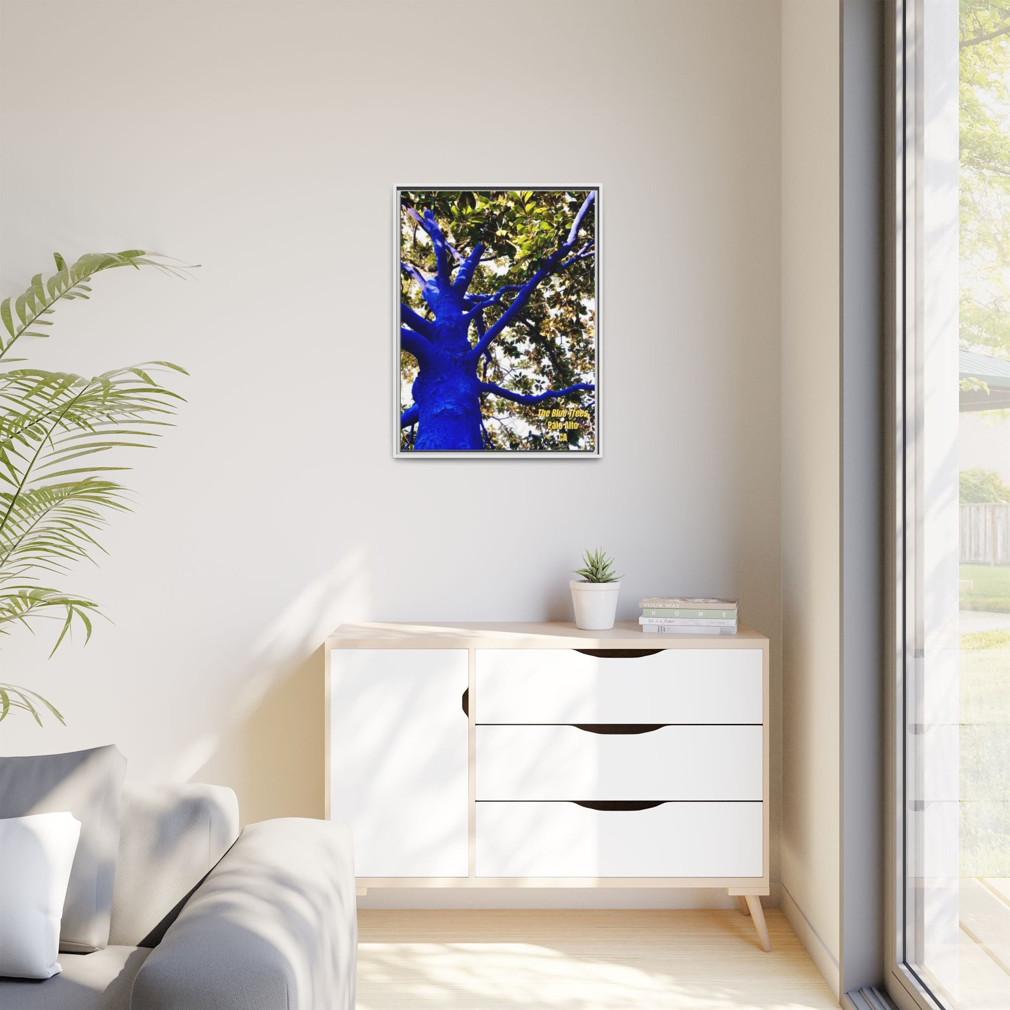 Canvas Print — Matte Framed Wall Art ("The Blue Trees, Palo Alto, CA")